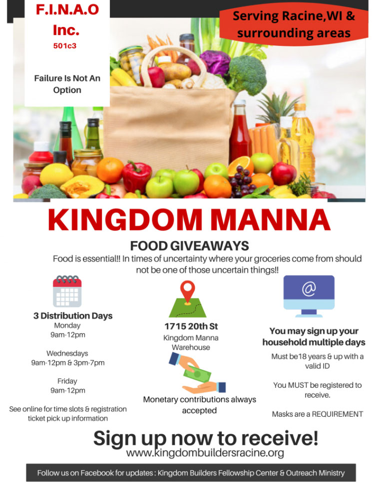 Kingdom Manna Food Pantry Food Giveaways